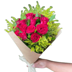 Buquê embalagem rústica | 15 rosas