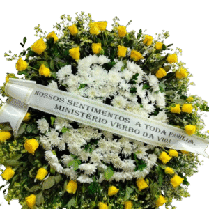 Coroa de Flores Amarelas e Brancas | Consultar preços via WhatsApp