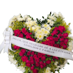 Coroa de Coração Rosas Vermelhas
