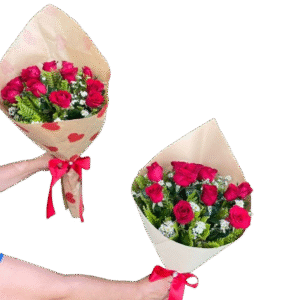 Buquê tradicional 6 rosas embalagem diferenciada