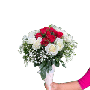 Buquê especial | Flores Brancas e Vermelhas
