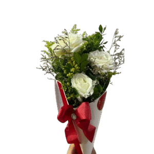Cone de Flores Brancas | Embalagem Branca