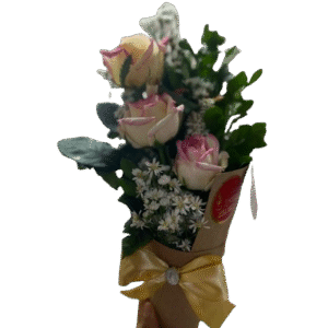 Cone de Flores | Laço Rosa