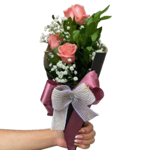Cone de Flores | Embalagem Rosa